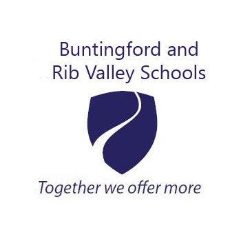Buntingford and Rib Valley Schools Logo with "Together we offer more" tagline.